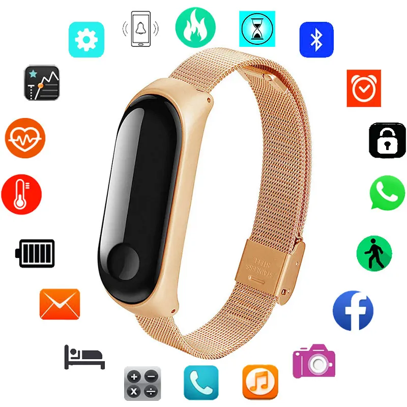 Умные часы из нержавеющей стали для мужчин и женщин Android IOS Smartwatch модные