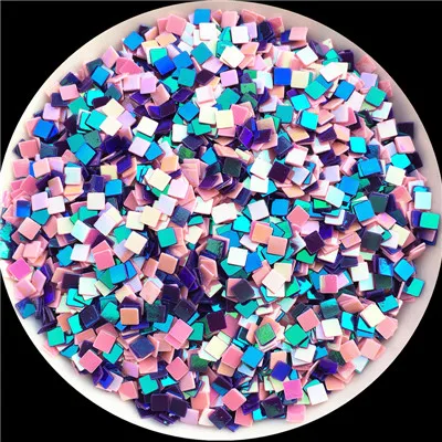 Mix GreenPinkPurple 20 г(10000 шт) Размер 2,5*2,5 мм плоская квадратная форма, Сыпучие блёстки пайетки для ногтей искусство, блестка для ногтей, свадебные конфетти украшения - Цвет: Mix GreenPinkPurple