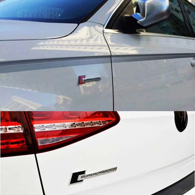 Алюминиевый 3D металлический значок SUPERCHARGED для автомобилей Audi A3 A4 A5 A6 Q3 Q5 Q7 S4 S6 Jeep BMW Ford Volvo Nissan Mazda Kia и т.д.
