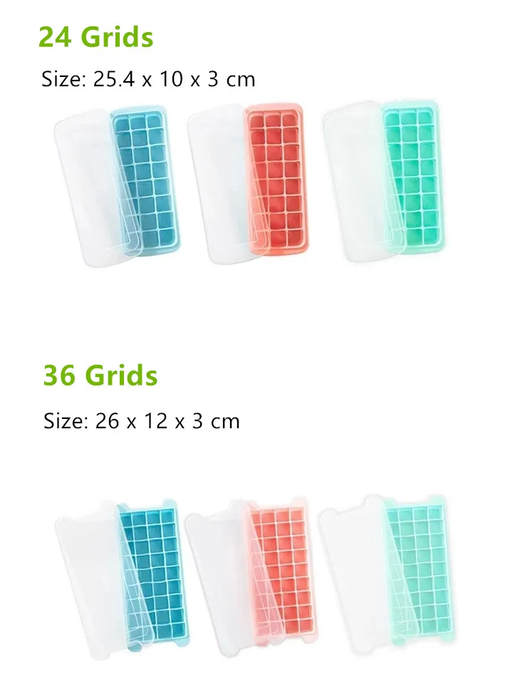 

BPA Free Silicone Ice Cube Maker Ice Cube Mold Tray Homemade Ice Box with Lid Whiskey Cocktail Cold Drink Ice Cube Kitchen Tools