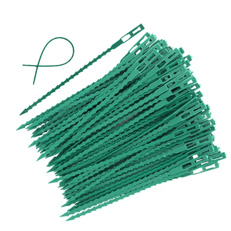 

50/100pcs Adjustable Plastic Plant Cable Ties Reusable Cable Ties for Garden Tree Climbing Support