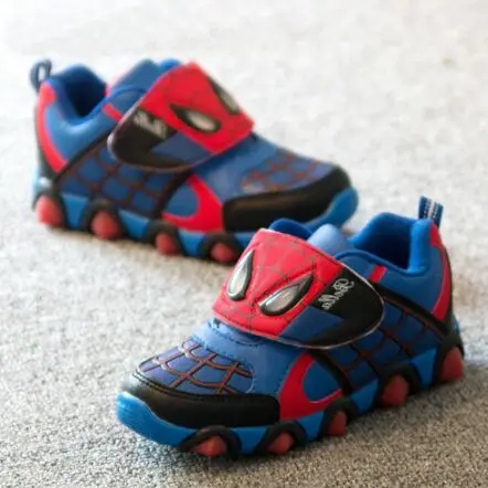 New Autumn&ampSpring Children Shoes Spiderman Night Flash Sports Sneakers Light for Kids Children's Boys Girls F72 | Детская одежда