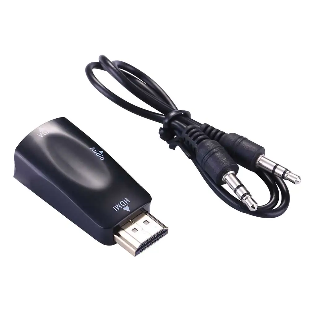 HDMI в VGA конвертер адаптер с 3 5 мм AV аудио кабель для ПК ноутбука планшета поддержка