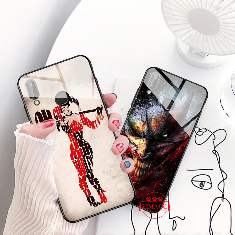 YIMAOC suicide squad Joker harley quinn Glass Case for Huawei P10 lite P20 Pro P30 P Smart honor 7A 8X 9 10 Y6 Mate 20 |