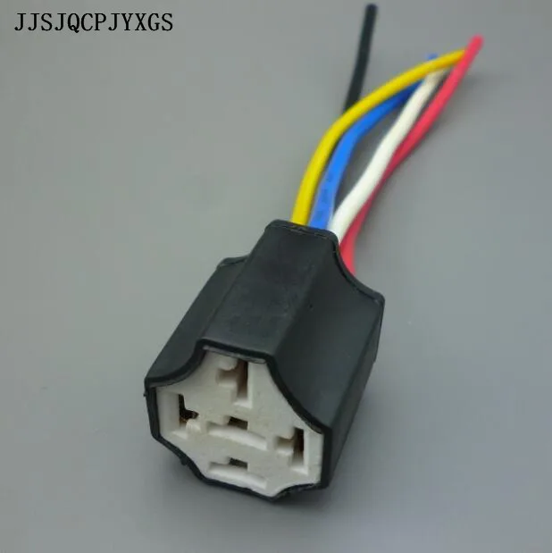 

JJSJQCPJYXGS Ceramic Car relay holder,5 pins Auto relay socket 5 pin relay connector plug 10cm