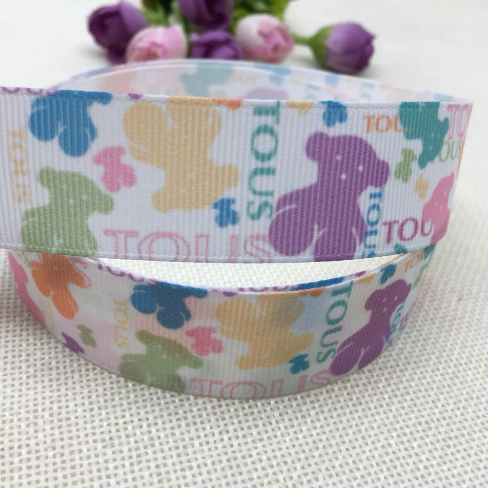 1 ''(25 мм) 10 ярдов печатной корсажной ленты волос с DIY мультфильм аксессуары для волос 3422