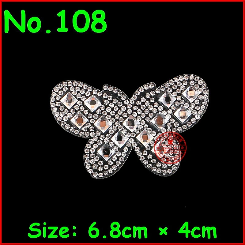 

1 pcs Butterfly Hot Fix Motifs Iron On Crystal Patch Rhinestone Applique For Children Women Wedding Dress Hat Shoes Bag Clothing
