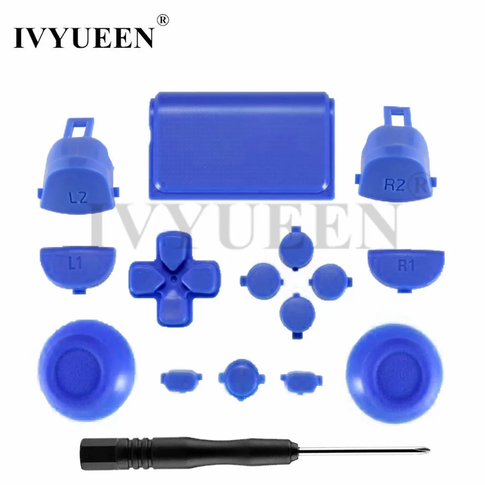 IVYUEEN для playstation Dualshock 4 PS4 Pro контроллер JDS-040 JDS040 R2 L2 R1 L1 триггер Dpad кнопки Mod Kit-зеленый красный прозрачный