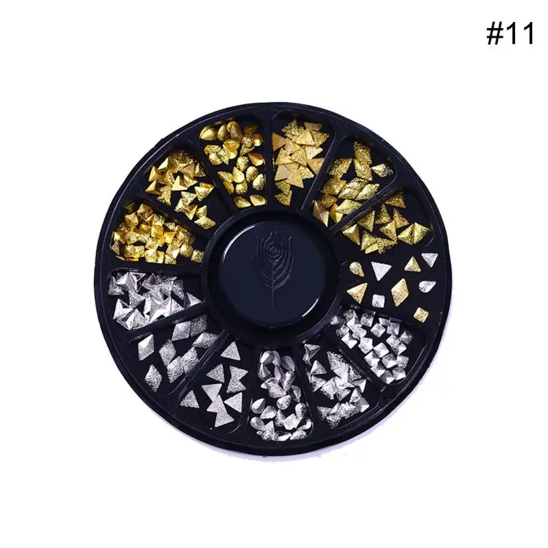 Pattern-11 3D заклепки для ногтей металлические розовые золотые гвозди ракушка Звезда Луна мульти размер аксессуары DIY наконечники для украшения ногтей в колесо - Цвет: Pattern-11