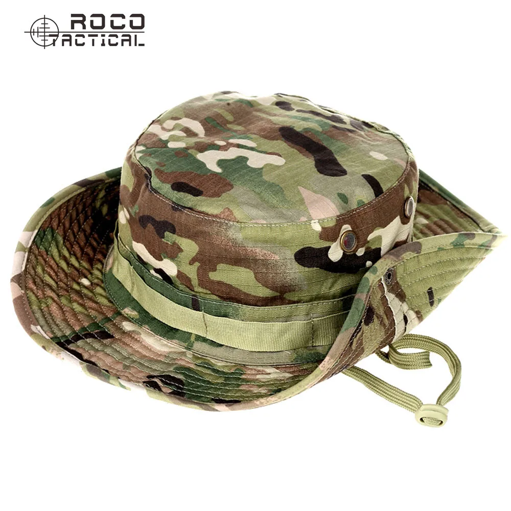 

ROCOTACTICAL US Army Bonnie Hat Military Round-brimmed Sun Bonnet Bucket Hat Sniper Military Hat Sunbonnet Woodland/ACU/CP