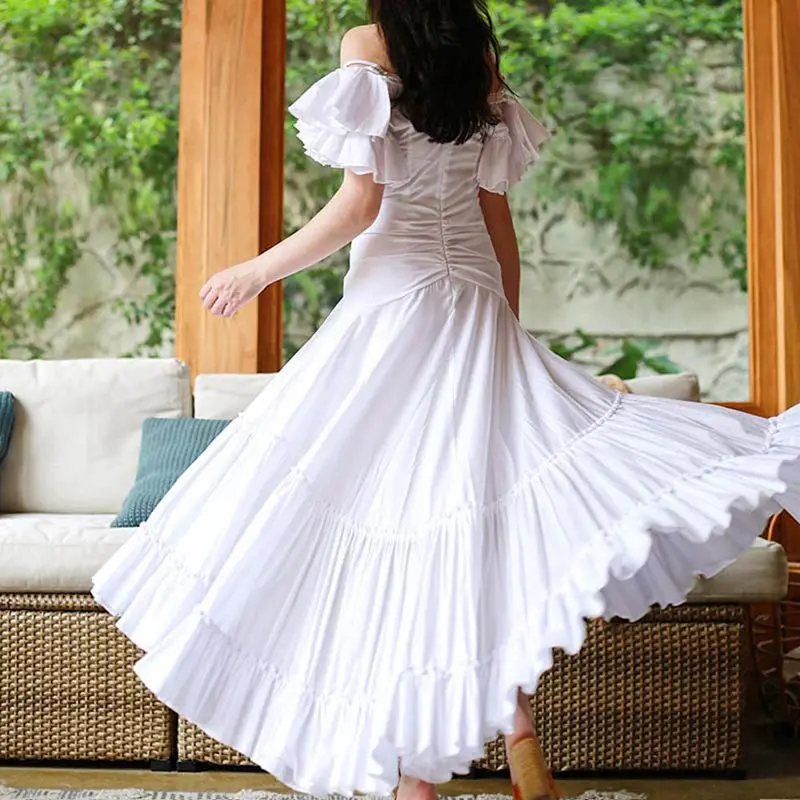 Белые Вечерние Элегантные Простые винтажные летние женские длинные платья с