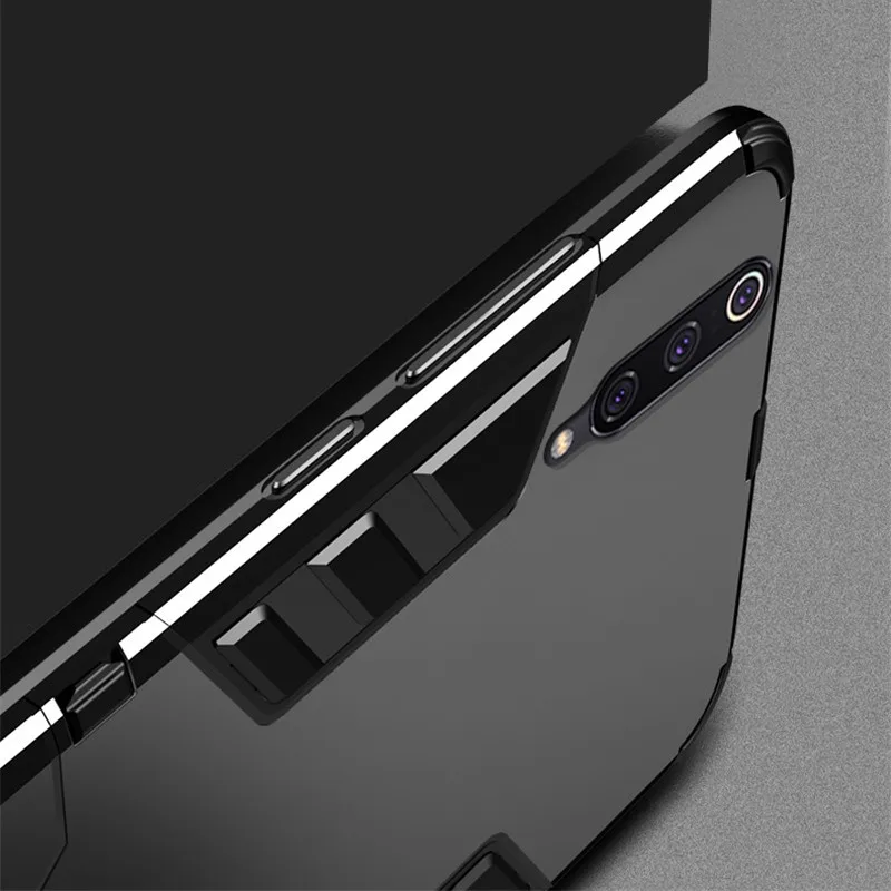 1000 шт. чехол с подставкой для Xiao mi 9 SE mi 8 Lite mi 9T Pro A1 A2 F1 Max 3 mi x 2S Гибридный ТПУ+ Жесткий ПК противоударный чехол