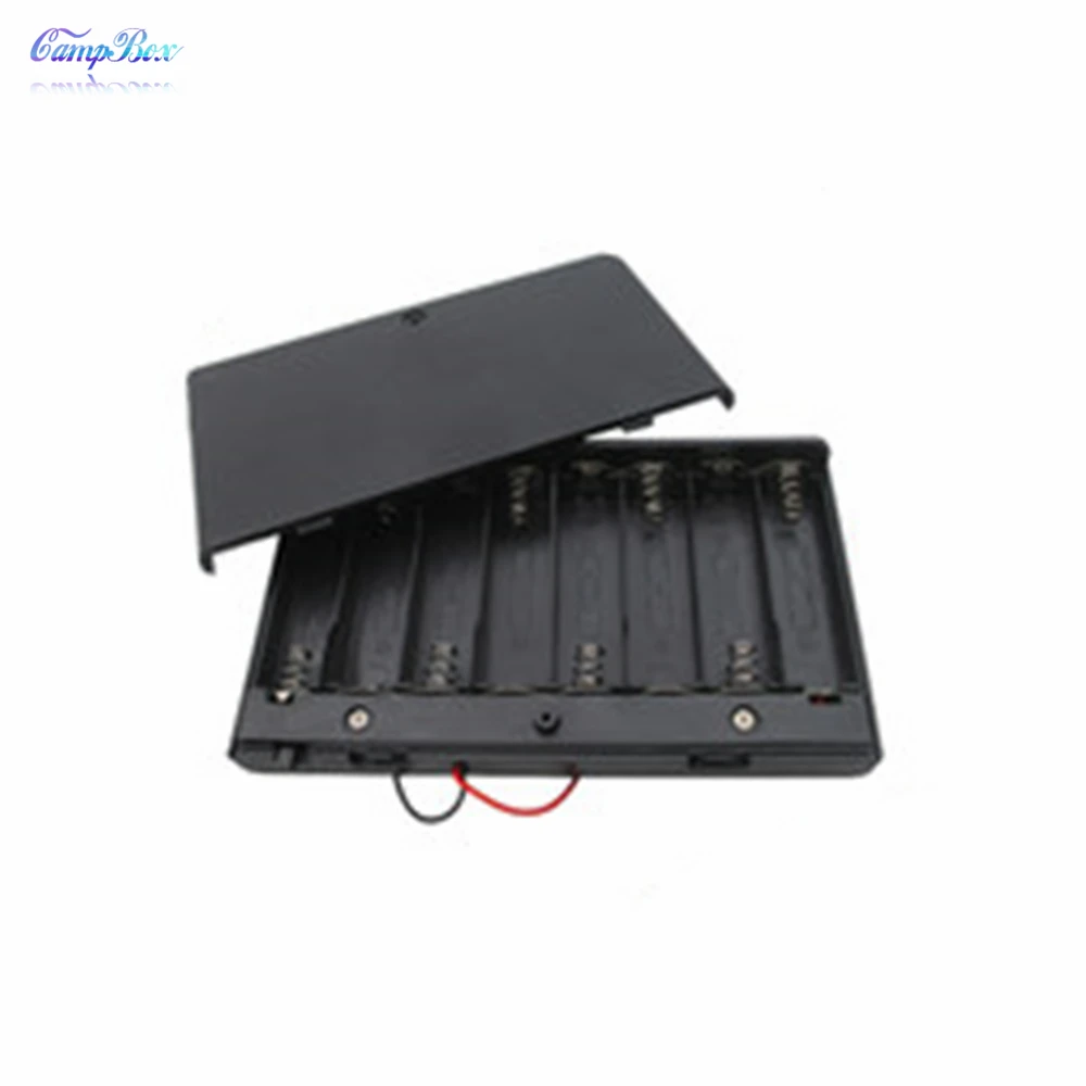 

50Pcs 8xAA Battery Case Holder Socket Wire Junction Boxes With Red+Black Wires,Switch and Cover, Battery Holder