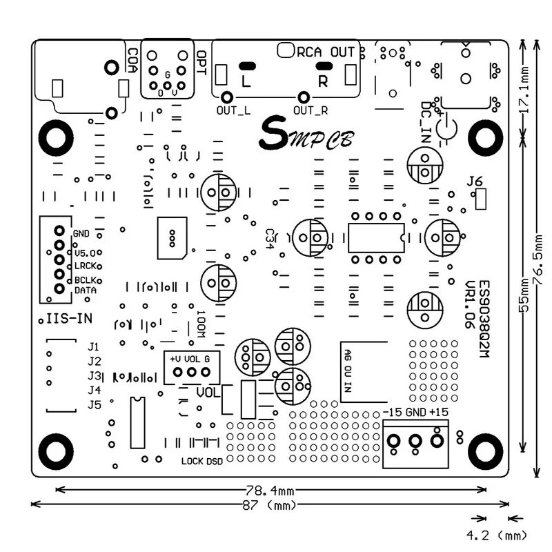 Новый ES9038 Q2M DAC DSD декодер поддержка IIS 384 кГц коаксиальный волоконный DOP для