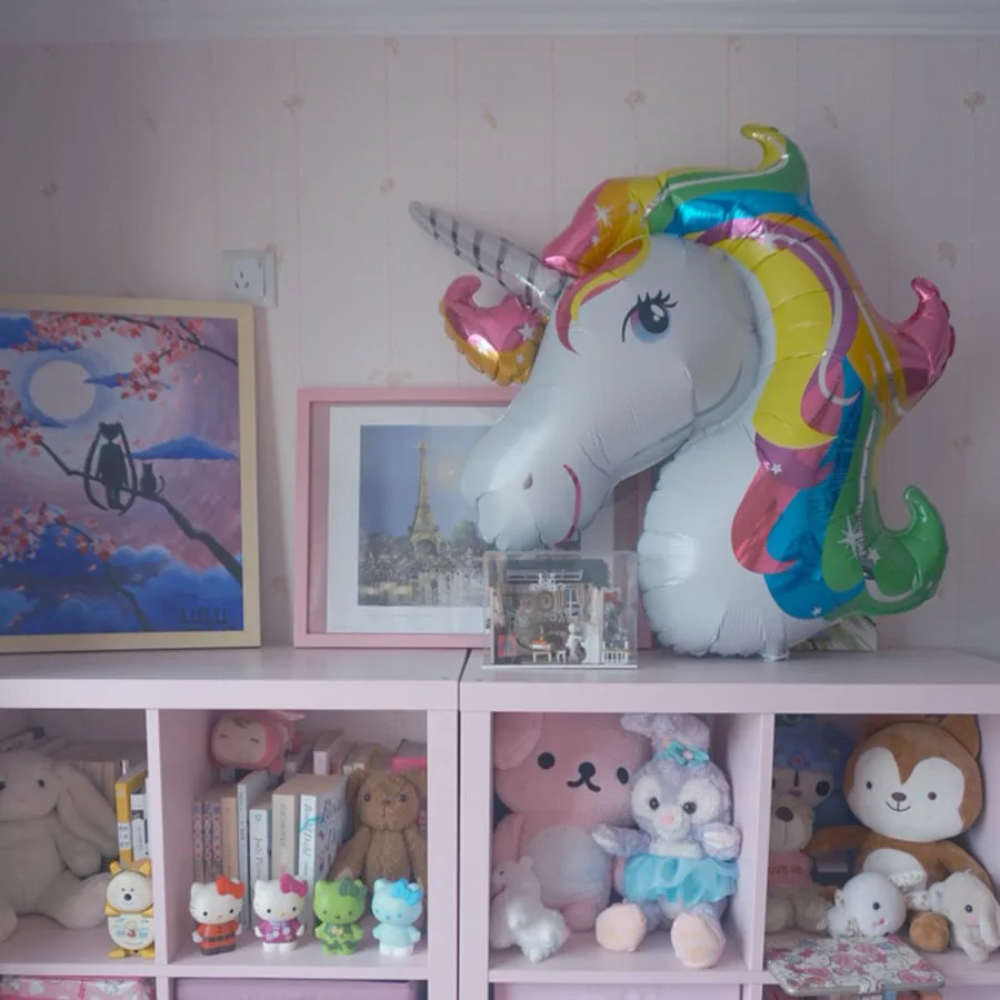 1 шт. мультяшный Радужный Единорог воздушные шары из алюминиевой фольги