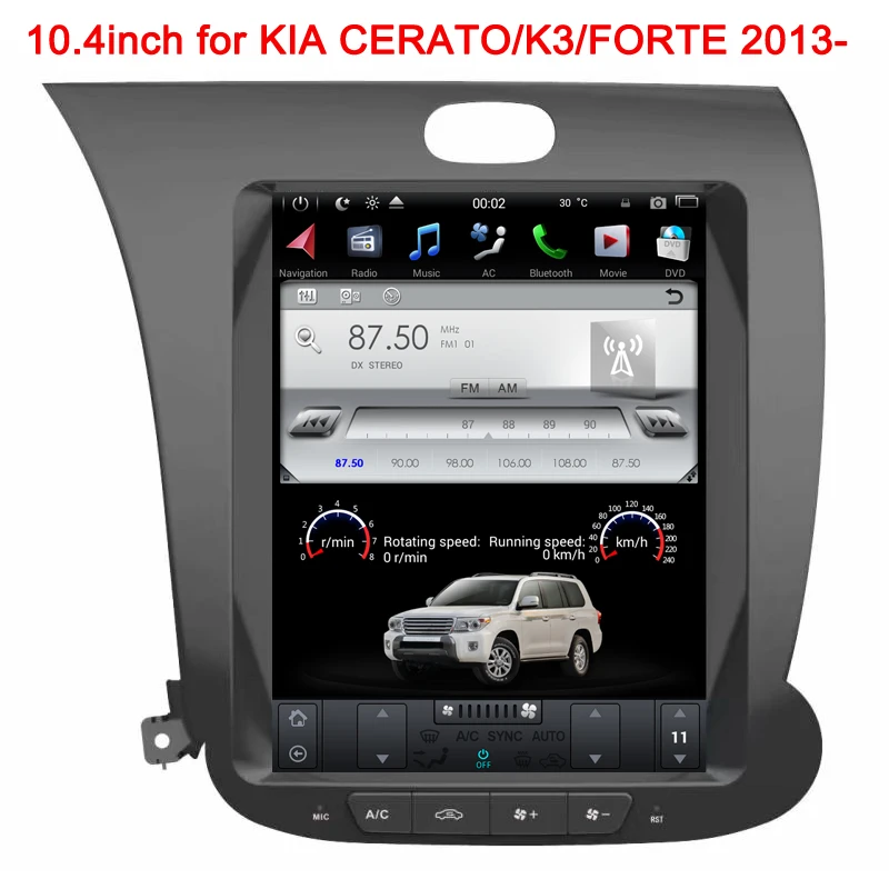 Автомобильный gps радиоплеер на Android 9 0 для KIA CERATO K3 FORTE 2013 в стиле tesla автомобильная