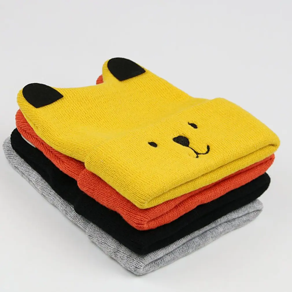 

Baby Kids Cute Cartoon Hats Girls Boys Spring Autumn Winter Ear Knitted Cotton Beanie Cap Newborn Baby Soft Knitting Beanie Caps