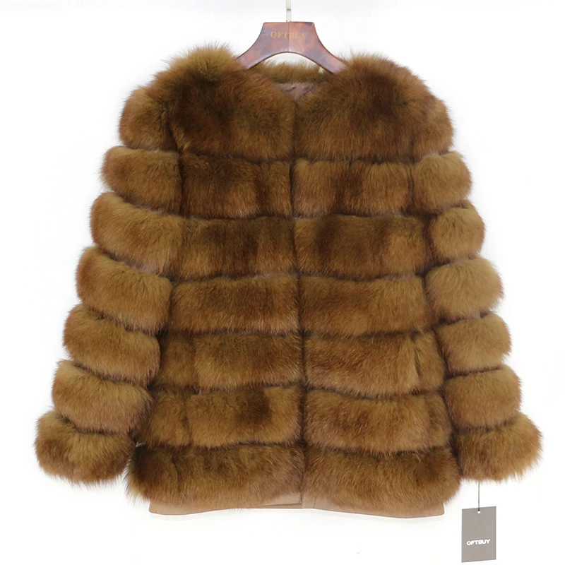 Женская парка с натуральным лисьим мехом черная Повседневная Толстая теплая