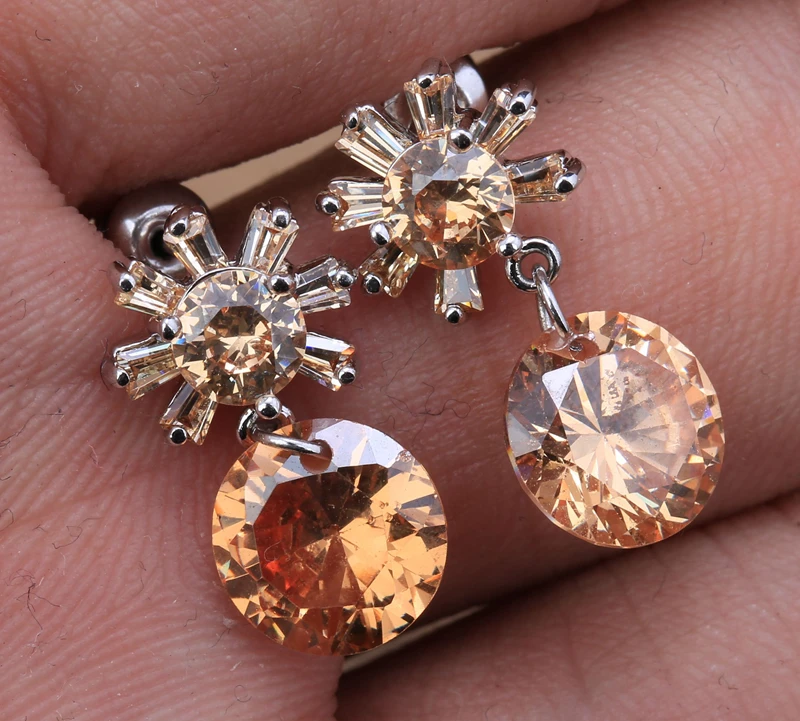 Шелковистые круг цветы Форма шампанское коричневый/оранжевый Morganite