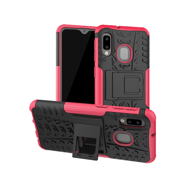 pink Для samsung Galaxy A20E чехол Hybrid Броня силикон чехол бампер для A10E в 20E A202 A202F SM-A202F A20 A30 A50 A70 S Coque - Цвет: pink