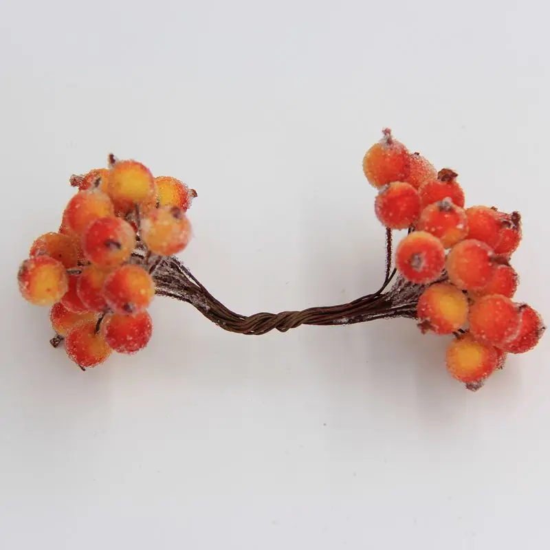 dark orange 1 см 20 шт./лот мини Скрапбукинг тычинки srtificial Ягодный букет цветов для вечерние свадебное украшение коробки для конфет Ремесла поставок - Цвет: dark orange