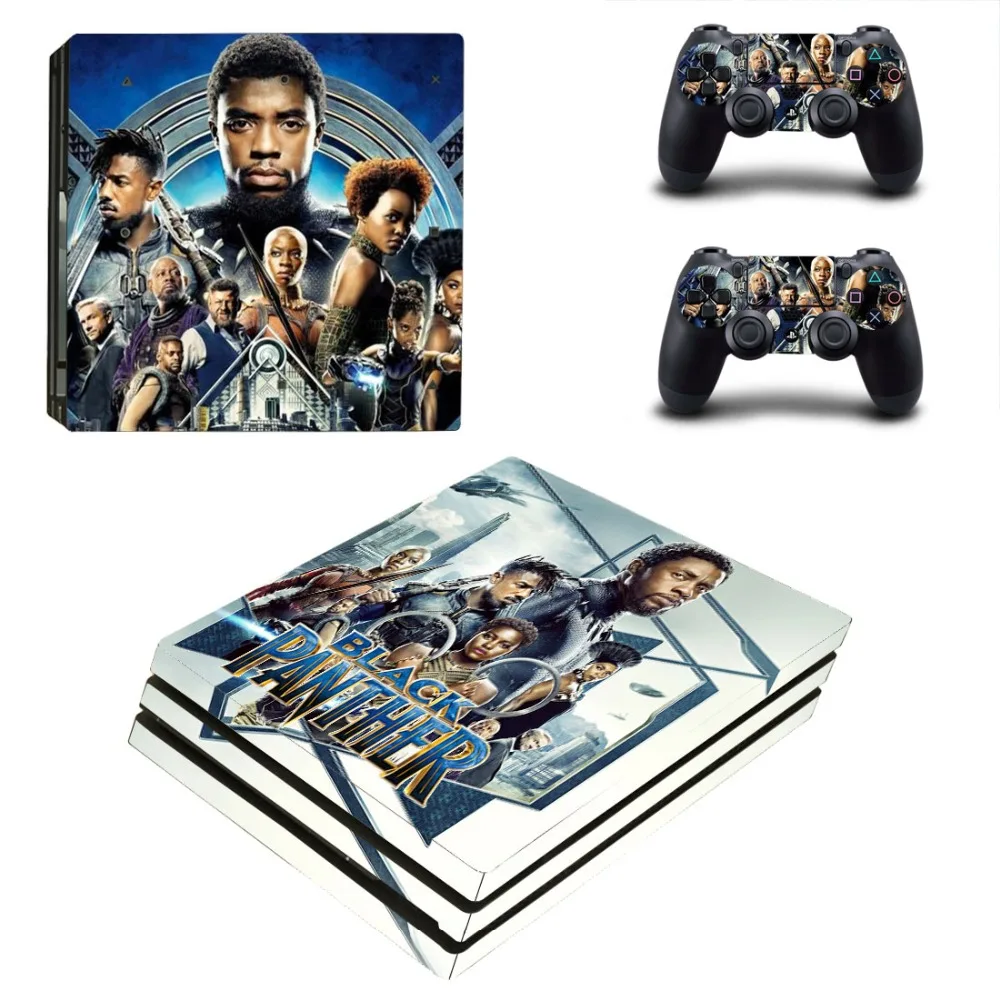 Виниловые наклейки с черной пантерой PS4 Pro для PlayStation 4 и 2 контроллера Pro|Наклейки| |