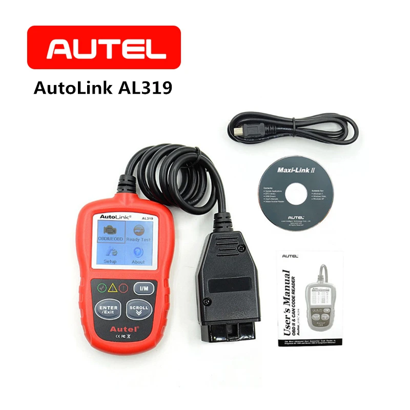 AUTEL Автоссылка AL319 OBD2 может авто на борту инструмент диагностики OBDII автомобилей
