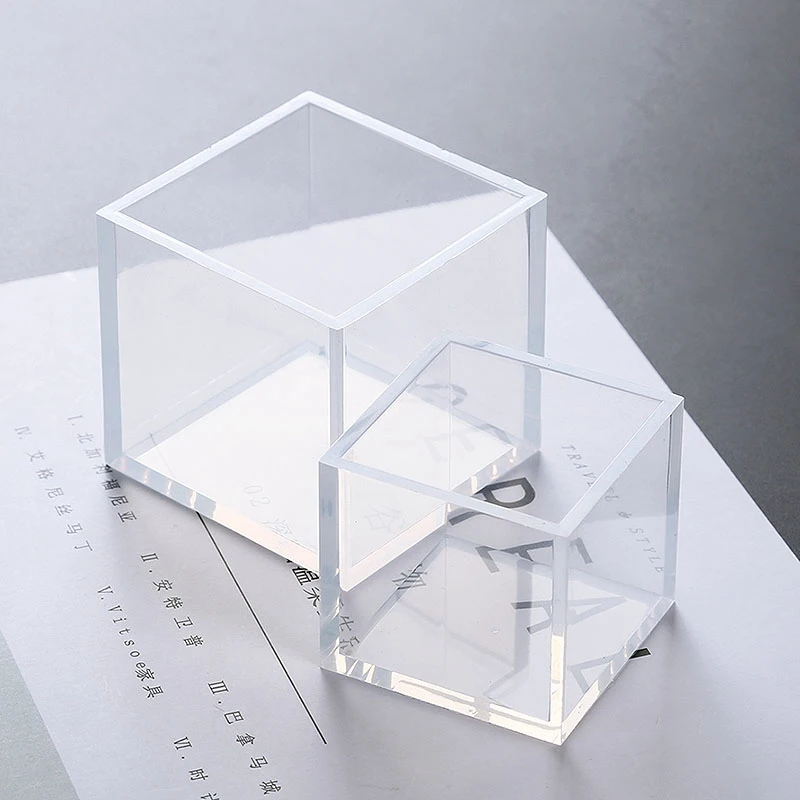 

1PC A+ Quality 6 Size 20/25/35/40/50mm Mould Transparent Silicone Square Mold Epoxy Resin Molds For DIY Jewelry Making Tools