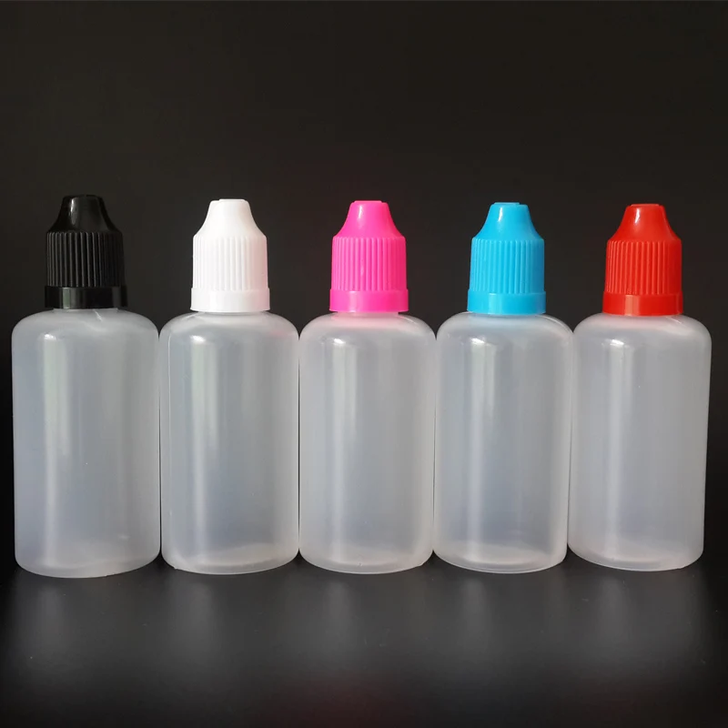 50pcs/lot Mix Colors 50ml Empty Plastic Dropper Bottle E Liquid Juice Refillable Vials With Childproof Cap And Long Thin Tip | Красота и
