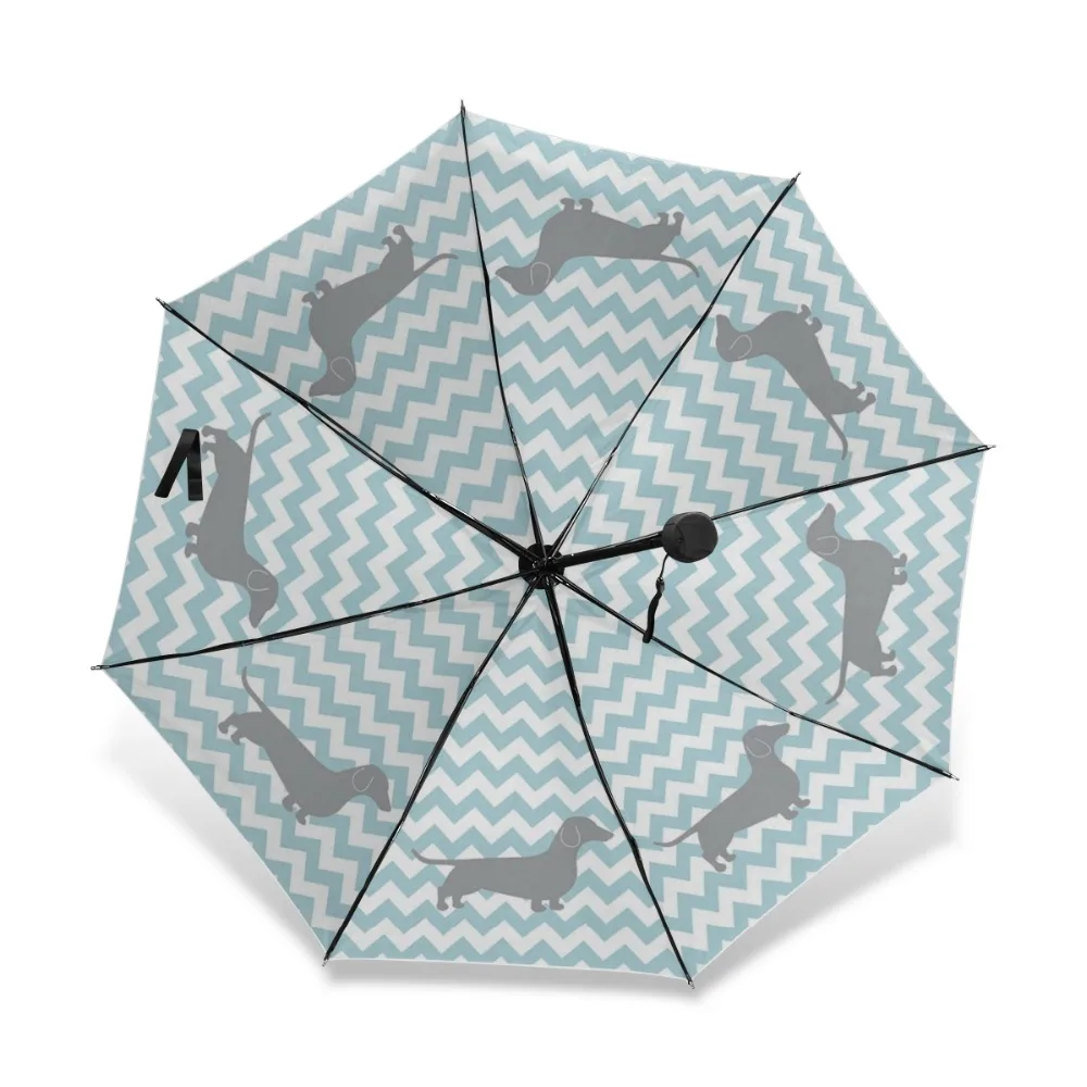 Высококачественный милый Зонт с принтом сосисок и собак модный трехскладной