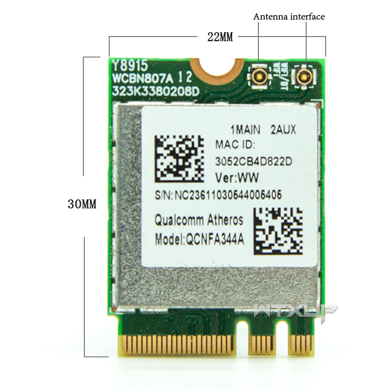 Беспроводной адаптер для Qualcomm Atheros беспроводной AC Wi-Fi QCNFA344A NFA344A двухдиапазонный+ BT4.1 bluetooth 4,1 NGFF карта