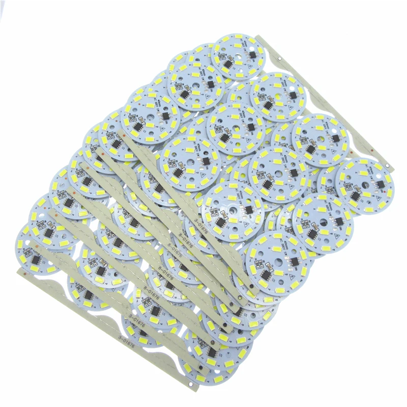 100 шт. 5730 SMD PCB AC 220 В прямое подключение 3 Вт 5 Вт 7 Вт 10 Вт 12 Вт 15 Вт 18 Вт 24 Вт нет необходимости драйвер алюминиевая ламповая панель