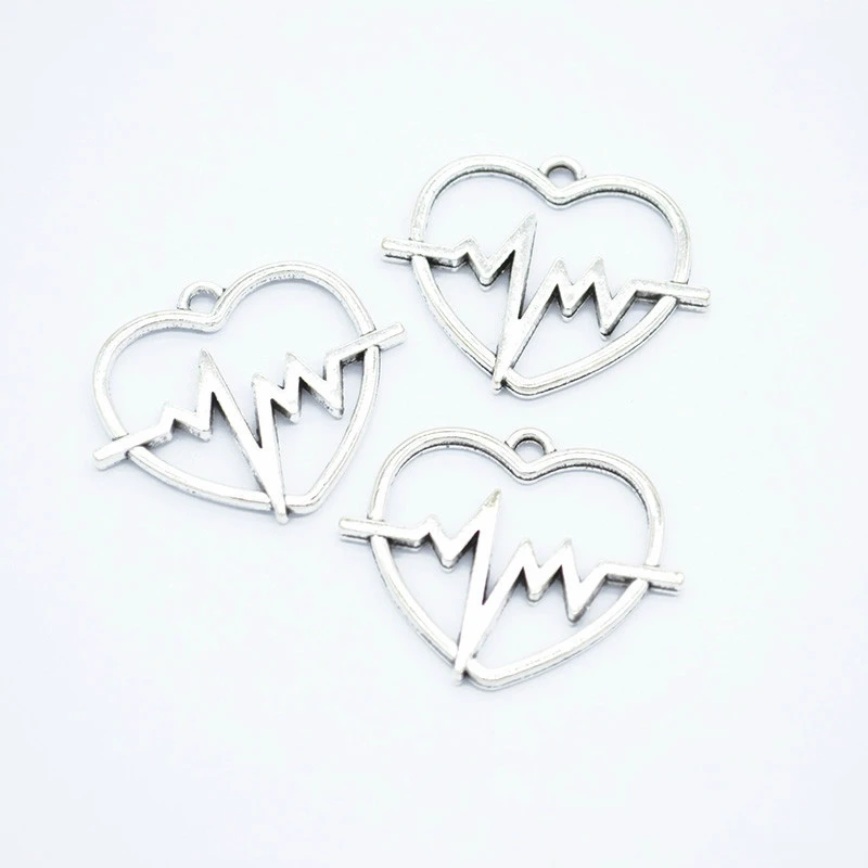 

40pcs Heart Charms DIY Jewelry Making Pendant Fit Bracelets Necklaces Earrings Handmade Crafts