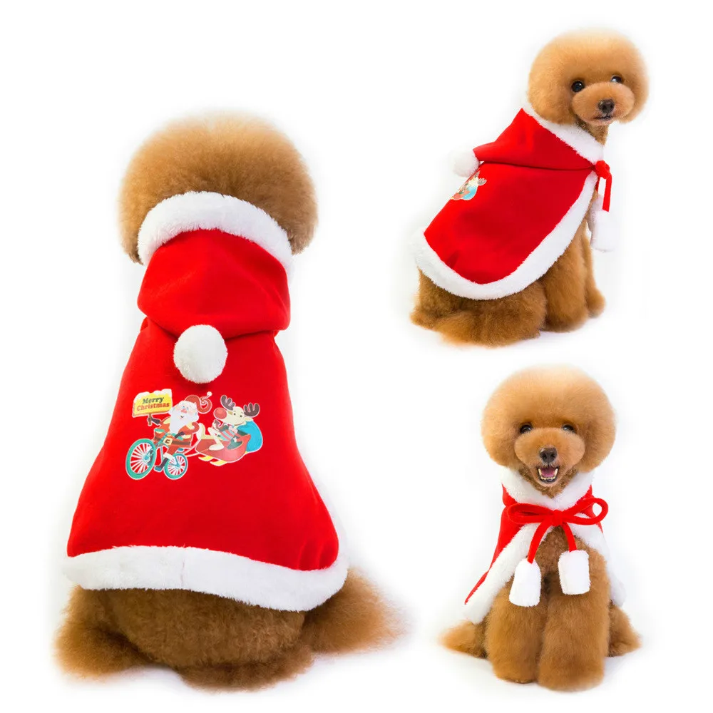 2018 Рождество Одежда для собак Зимнее пальто Костюмы Санта костюм Новогодний