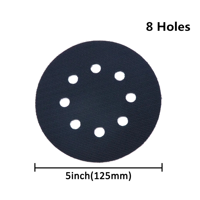 5 inch 8 holes POLIWELL, 2 шт, 125 мм, 8 отверстий, ультра-тонкая поверхность, защита, интерфейс, Накладка для крючка и петли, шлифовальные диски, флокирование, абразивная прокладка - Цвет: 5 inch 8 holes
