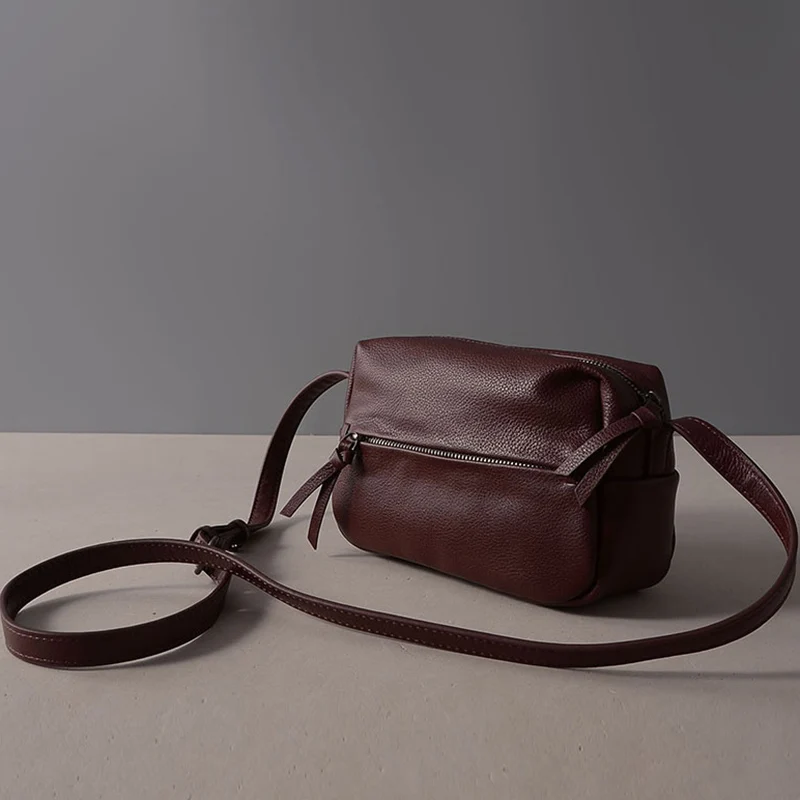 Dark Red Zency натуральная кожа женские сумки через плечо модная повседневная сумка через плечо женская красивая сумочка с клапаном черная сумочка - Цвет: Dark Red