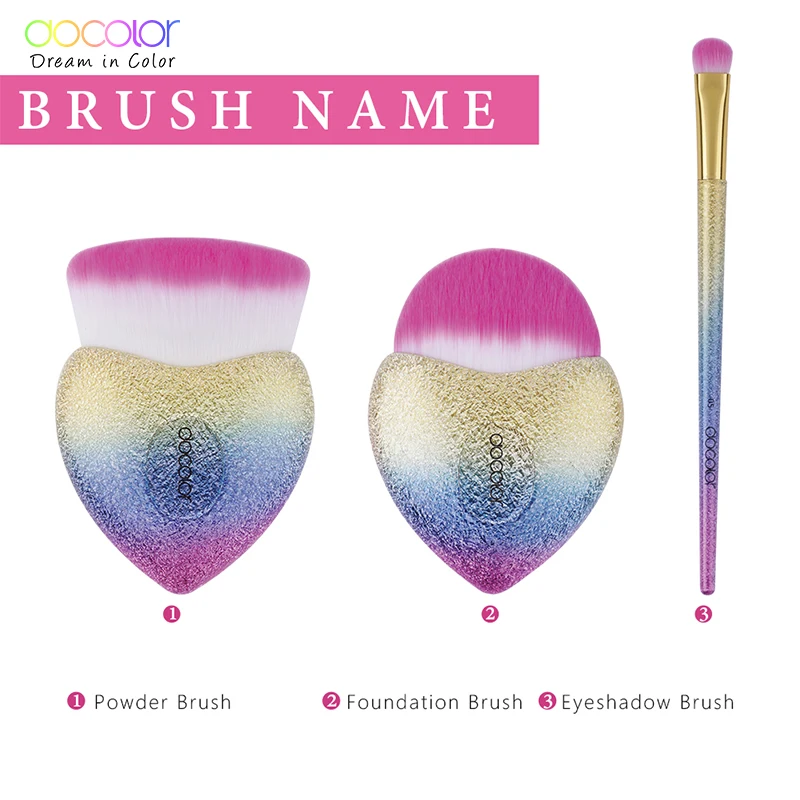 Docolor 3 PCS Makeup Brushes Set Foundation Powder Eyeshadow Brush Best Gift Face Make Up Cosmetics Kit|cosmetic kit|pcs makeup brushes setmakeup