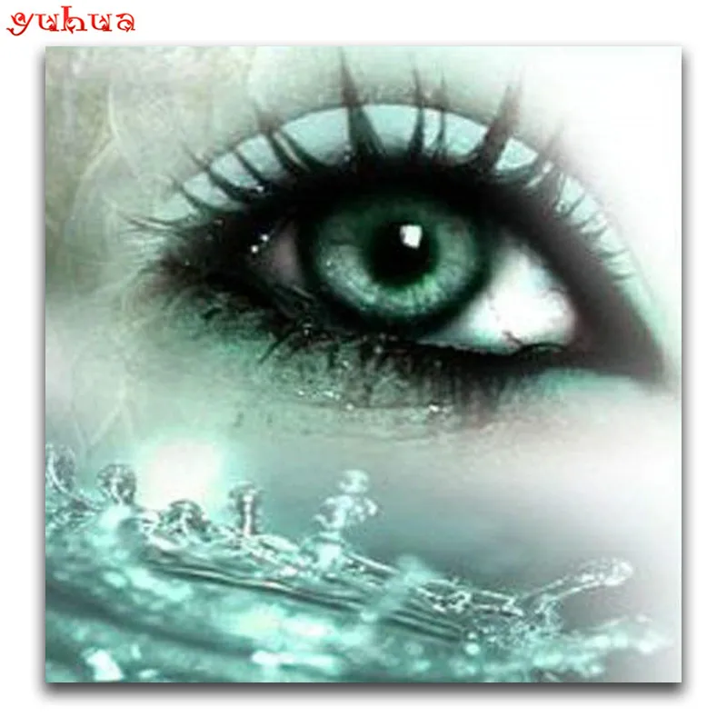 3D Роспись Бриллиантов Люди Полный Квадрат Вышивка Крестом Красота Круглая Мозаика Морской глаз.