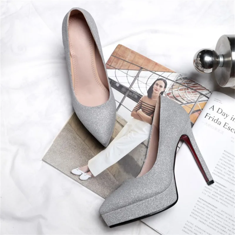 size 34-43 New Spring Autumn Women Shoes Fashion Woman Pointed Toe Super High Heels Platform ladies fashion sexy nightclub Pumps