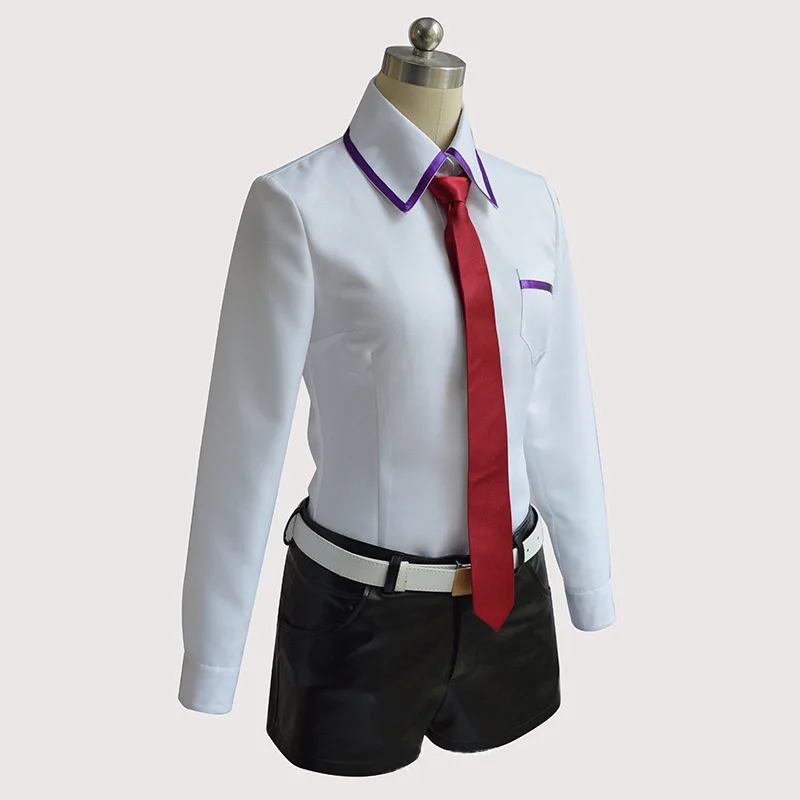 Shirt Tie Short Belt Костюм для косплея Steins Gate, японское аниме, косплей, Makise Kurisu, пальто-жакет для косплея, наряд, костюмы, униформа - Цвет: Shirt Tie Short Belt
