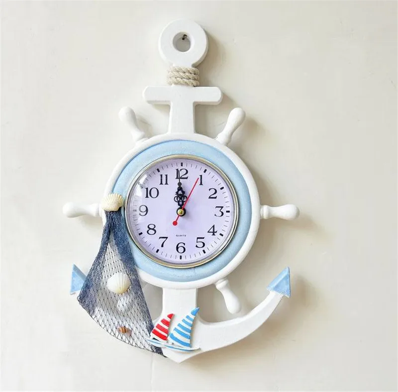 DIY электронные настенные часы Reloj средиземноморские деревянные парусный руль
