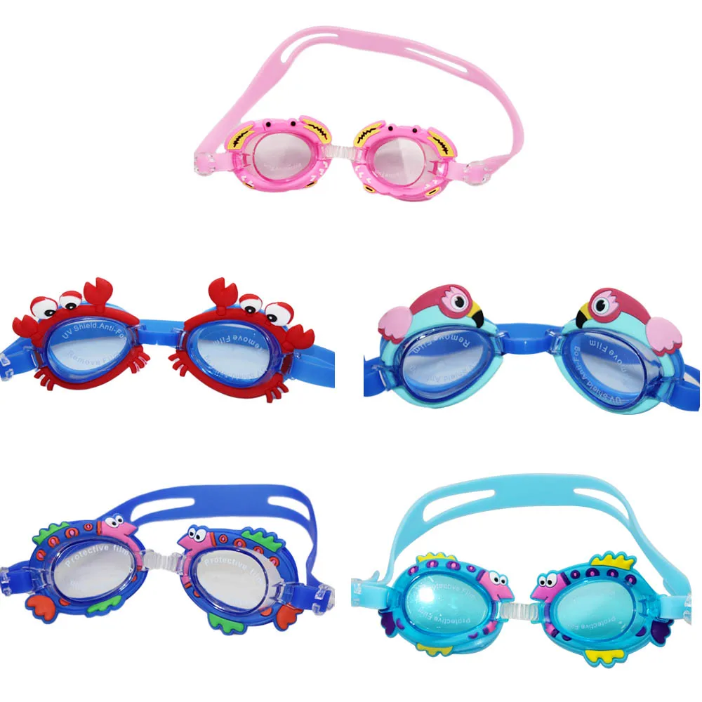 Прочные силиконовые Мультяшные очки для плавания Детские регулируемые