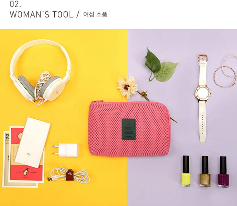 Travel Accessories Creative Shockproof Digital USB Headset Storage Charger Cable Earphone Makeup Organizer Women Accessories Bag