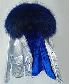 C3 short faux liner Furlove новинка, зимние пальто, женские куртки, настоящий большой воротник из меха енота, толстые женские пуховики и парки серебряного цвета, пальто из искусственного меха - Цвет: C3 short faux liner