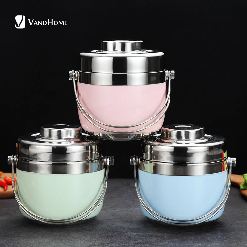 VandHome вакуумный термальный Ланч-бокс 304 из нержавеющей стали Bento коробка