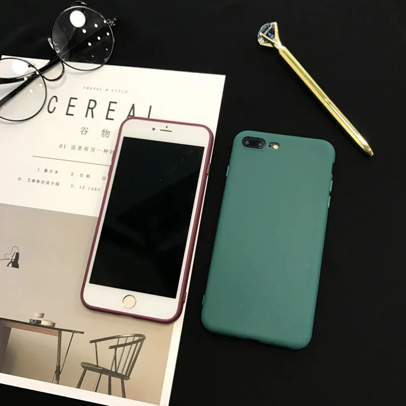 Cool for iphone xr case ihone 7 8 Plus 5 5s SE Coque Fashion Candy Matte Color Soft Silicone Funda For iPhone Phone Case |