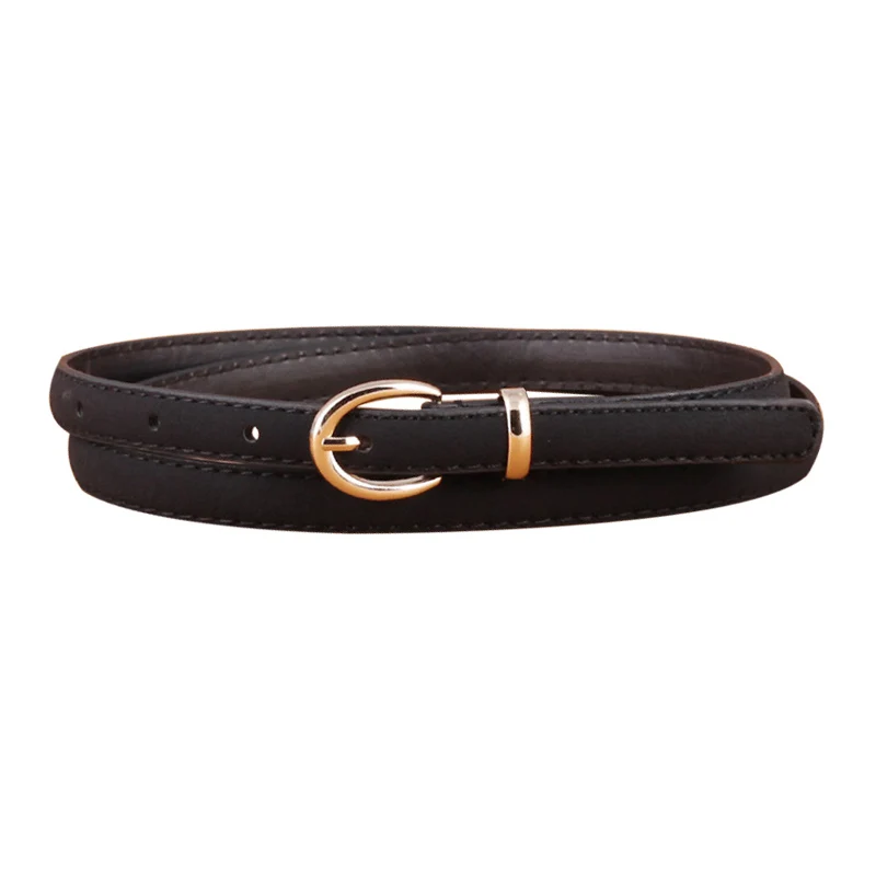 Style 1 black Женский ремень из искусственной кожи тонкий конфетных цветов тонкий пояс повседневные ремни с возможностью регулировки женское платье джинсовый ремень - Цвет: Style 1 black