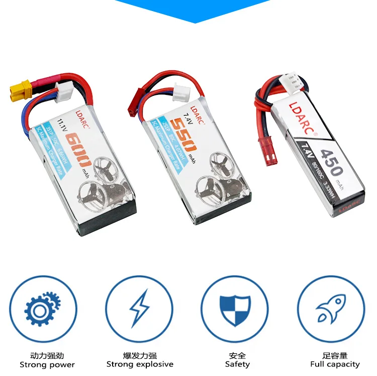 2 шт. LDARC 550/600 мА/ч 2/3S 7 4 V/11 1 V 80C/50C Lipo Батарея с JST/XT30 разъем для небольшой гоночный