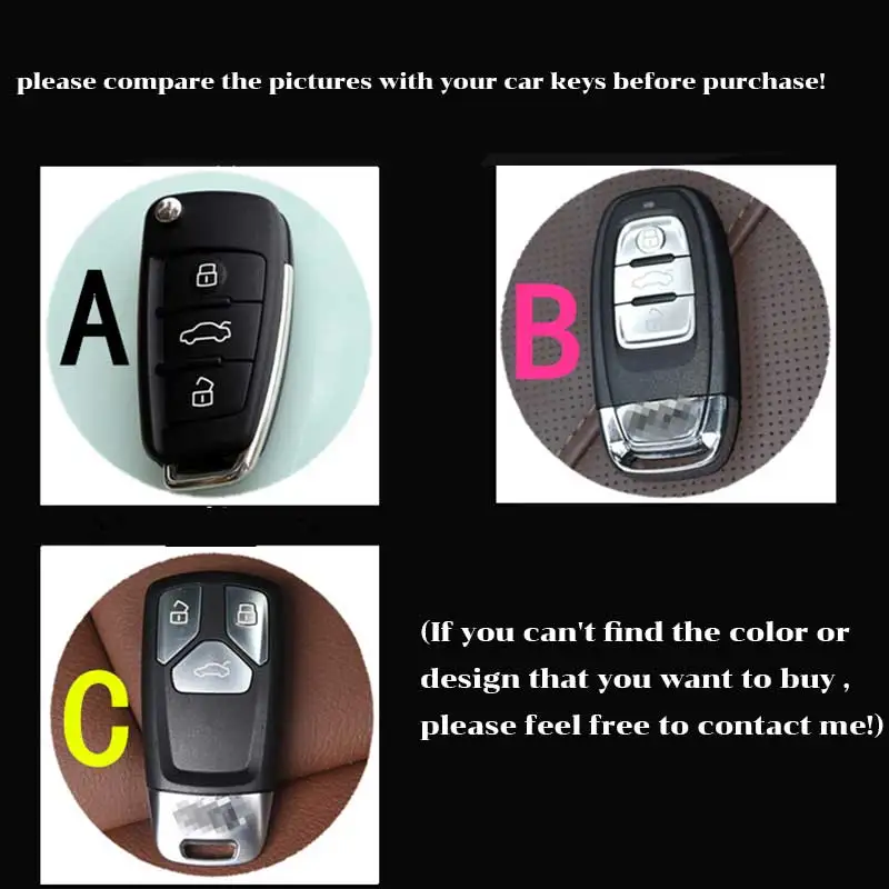 Чехол для ключей автомобиля протектор с 3 кнопками Audi A3 Q3 A4 A6l A8l Q5 Q7 Tt A5 A7|Футляр