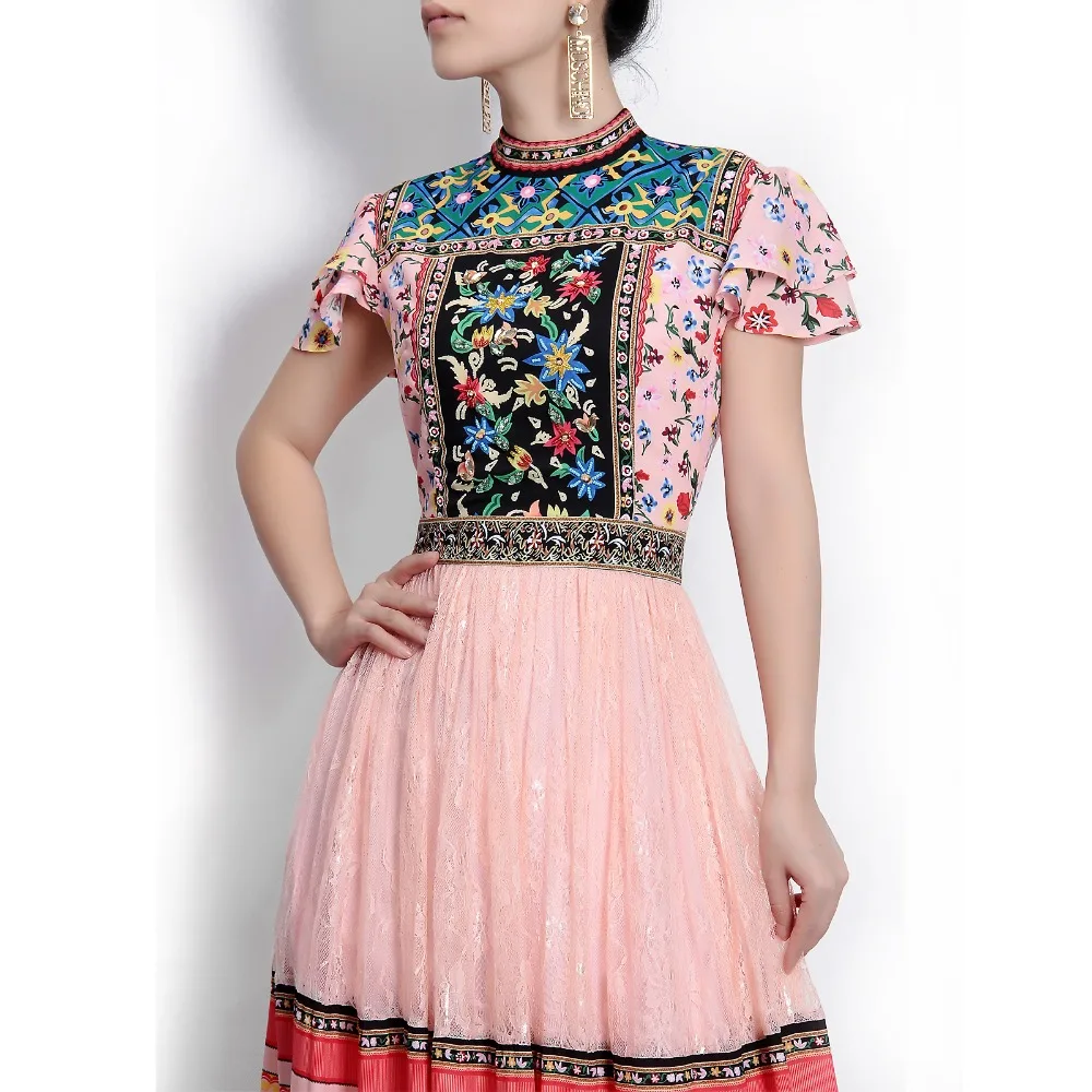 Женское модельное платье макси винтажное длинное с коротким рукавом сетчатым